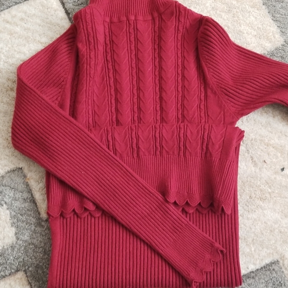 Long sleeve calf length turtleneck sweater dress - Picture 3 of 3